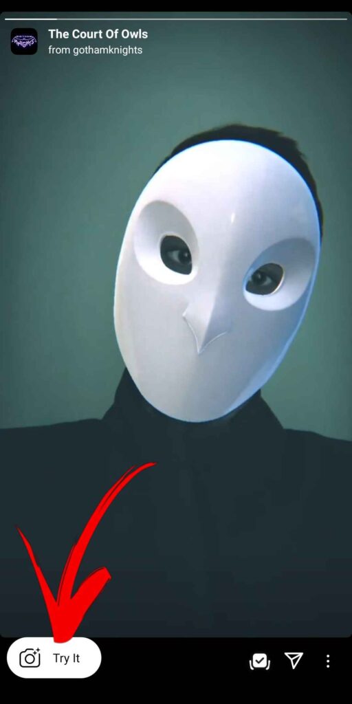 How to Try Gotham Knights Instagram Filter - Gotham Knight Instagram Filter Allows The Court of Owls Mask