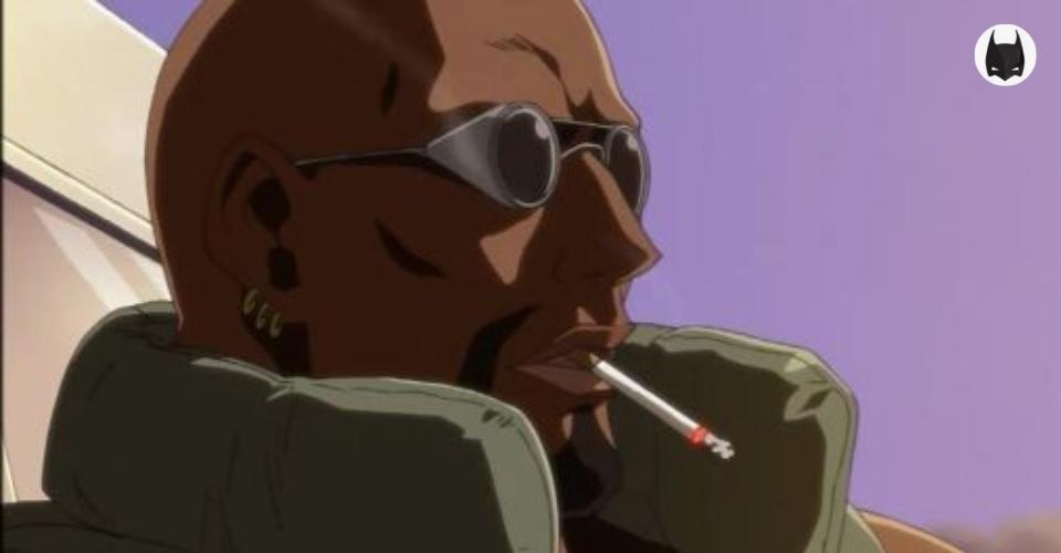 Lexica - Bald badass anime guy, simple, no expression, no emotion,  minimalist, no background, anime style, manga