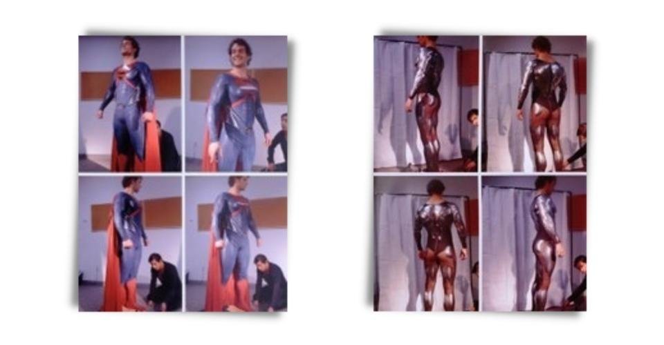 Initial suit design photos from Zack Snyder's 2013 movie Man of Steel