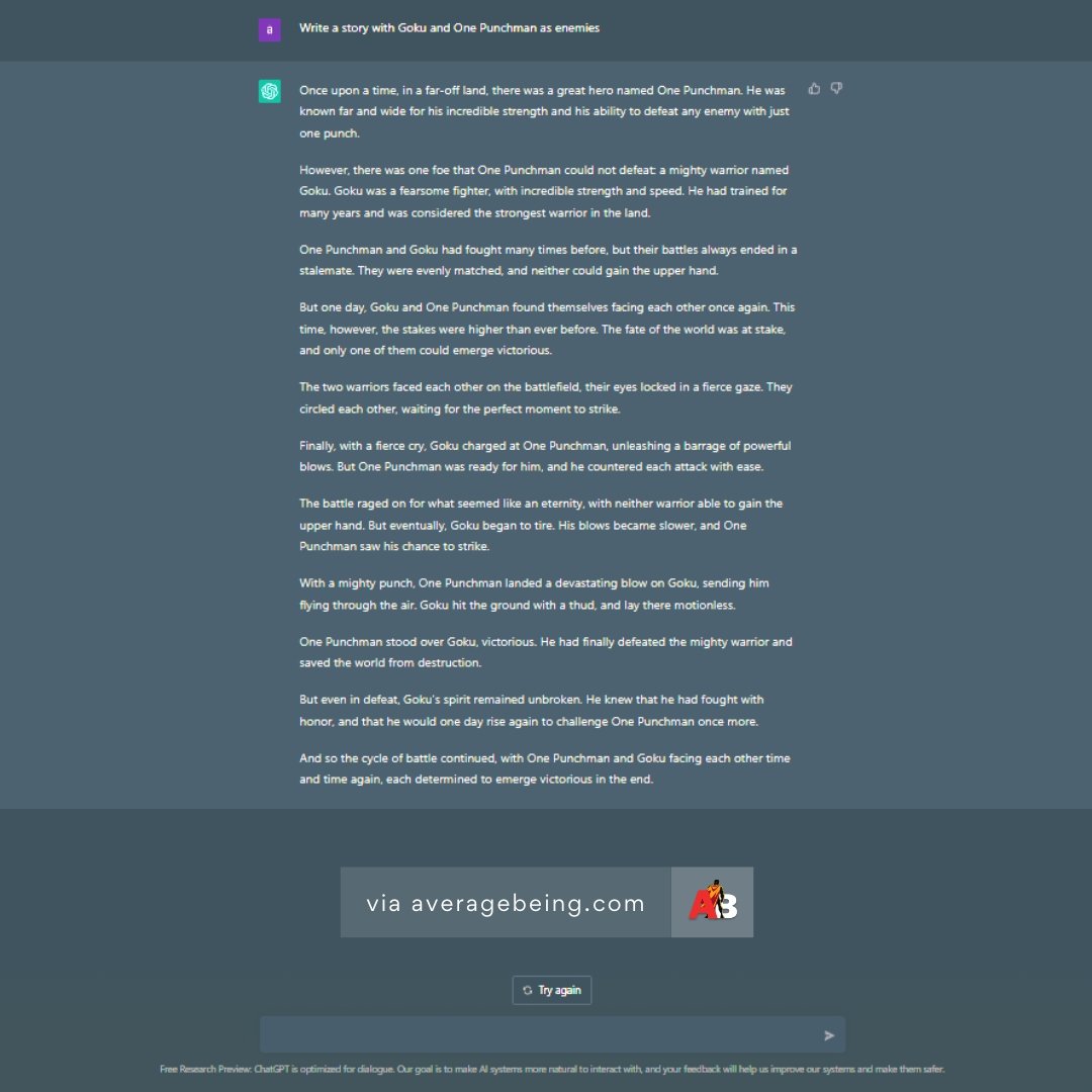 AI Settles Goku vs. One Punchman Debate With A Story