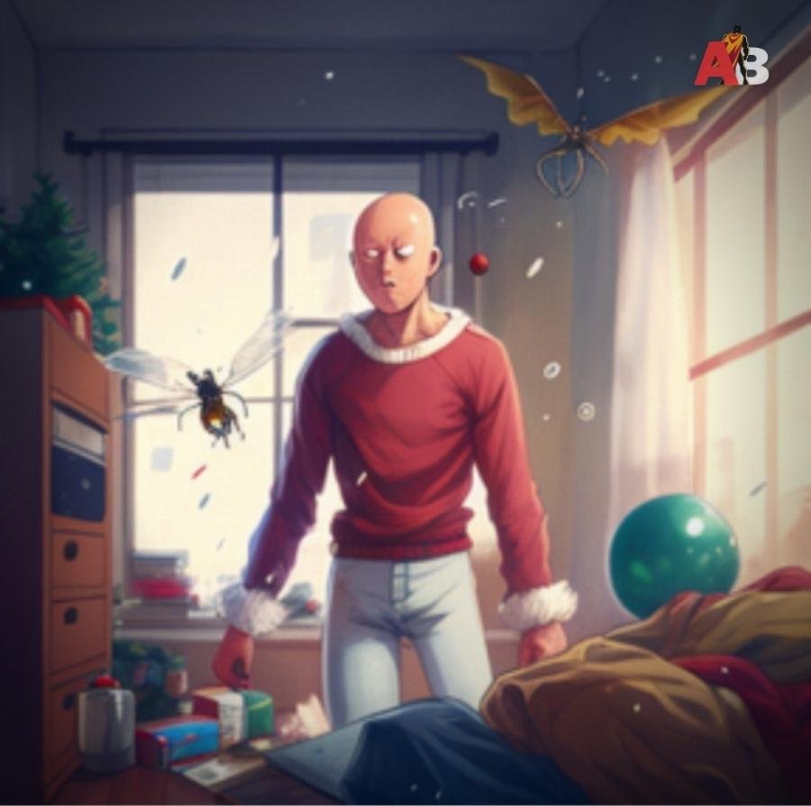 One Punch Man Christmas Story -  Saitama fights with mosquitos by averagebeing.com