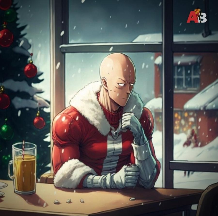 One Punch Man Christmas Story - Saitama visits a cafe in Z-City  by averagebeing.com