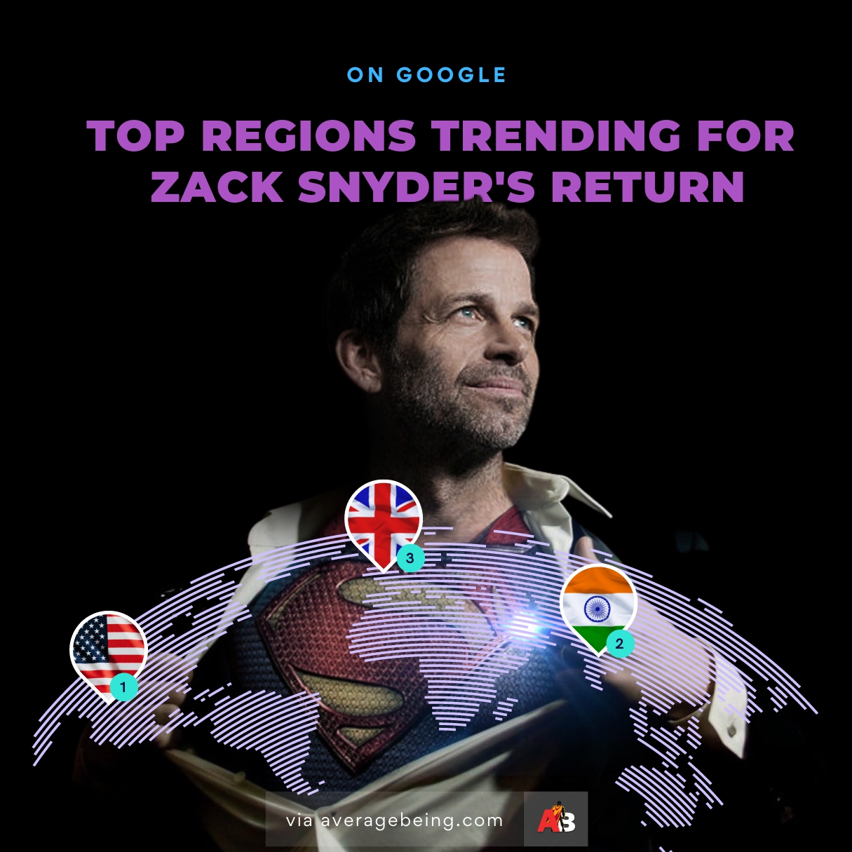 Top Regions Trending For Zack Snyder's Return by Averagebeing.com