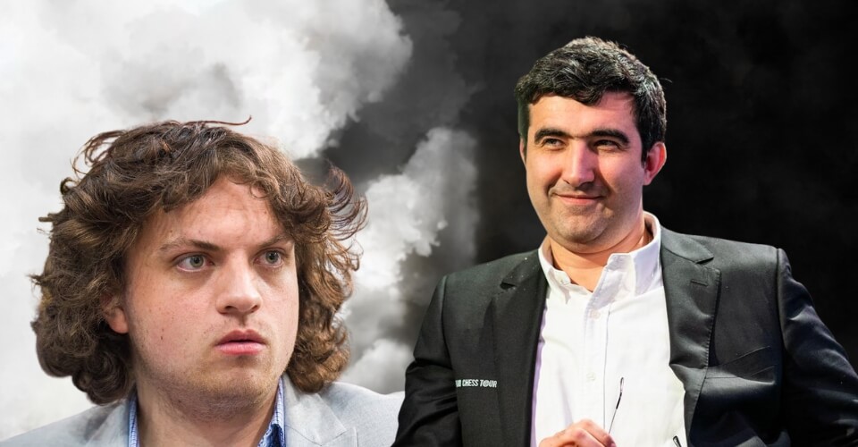 After losing both games of their mini-match, Vladimir Kramnik has been  relegated to division 3 of the Champions Chess Tour(AI Cup) by Hans Niemann !(Hans qualifies for division 2 after winning the play-in