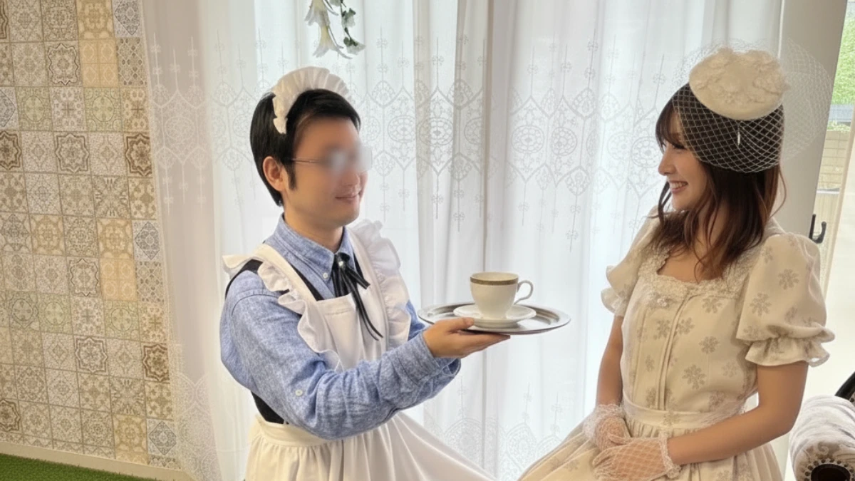 People Are Paying $25 to Be a Maid for Strangers 1 Customer serving staff in Café Where You Can Become a Maid