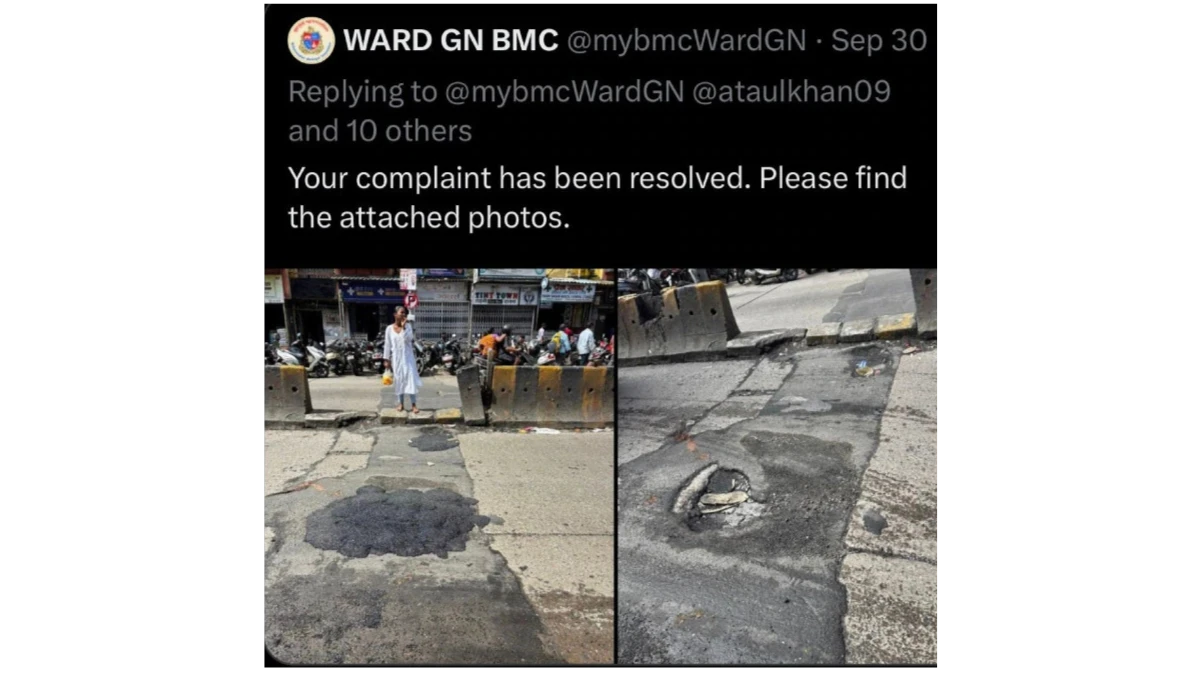Mumbai's government body slammed after posting sloppy road repair tweet